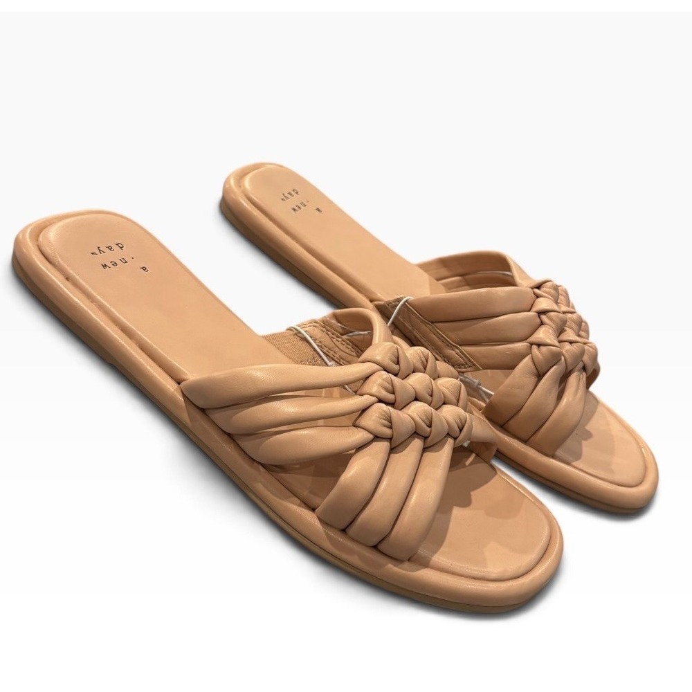 Blush Knotted Slide Sandals NWT Women's Size 6.5 A New Day